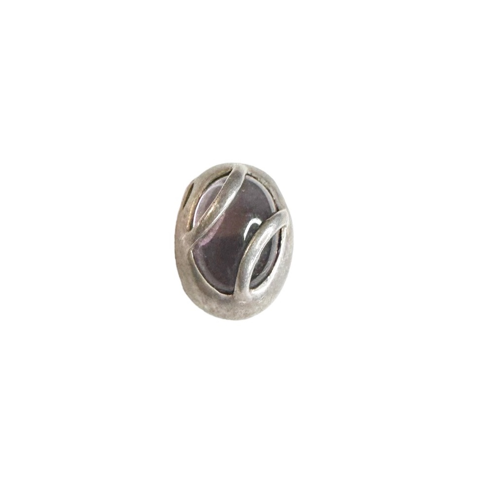 Vintage Stamped 925 Sterling Silver Amethyst Caged Small Pendant